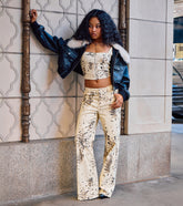 Spotted Muse Leopard Wide-Leg Jeans